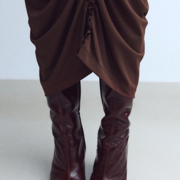 ZARA THIN HEEL LEATHER BOOTS - Picture 7 of 7